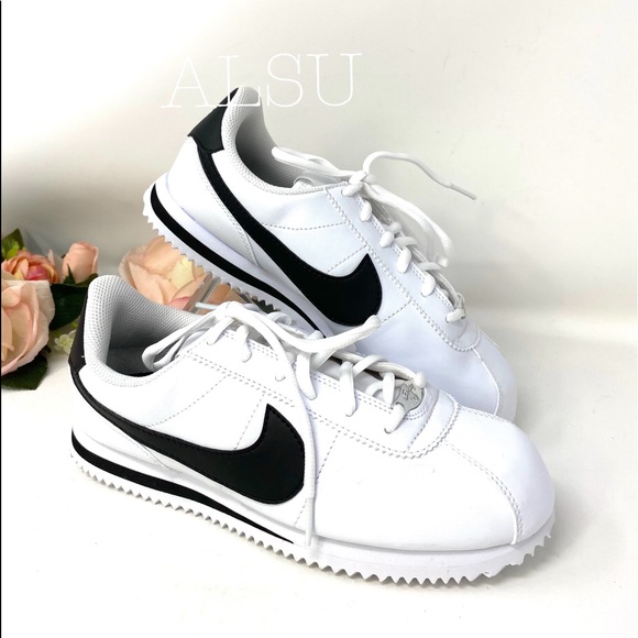 Nike Cortez Basic SL GS Leather White Black W - Picture 2 of 8